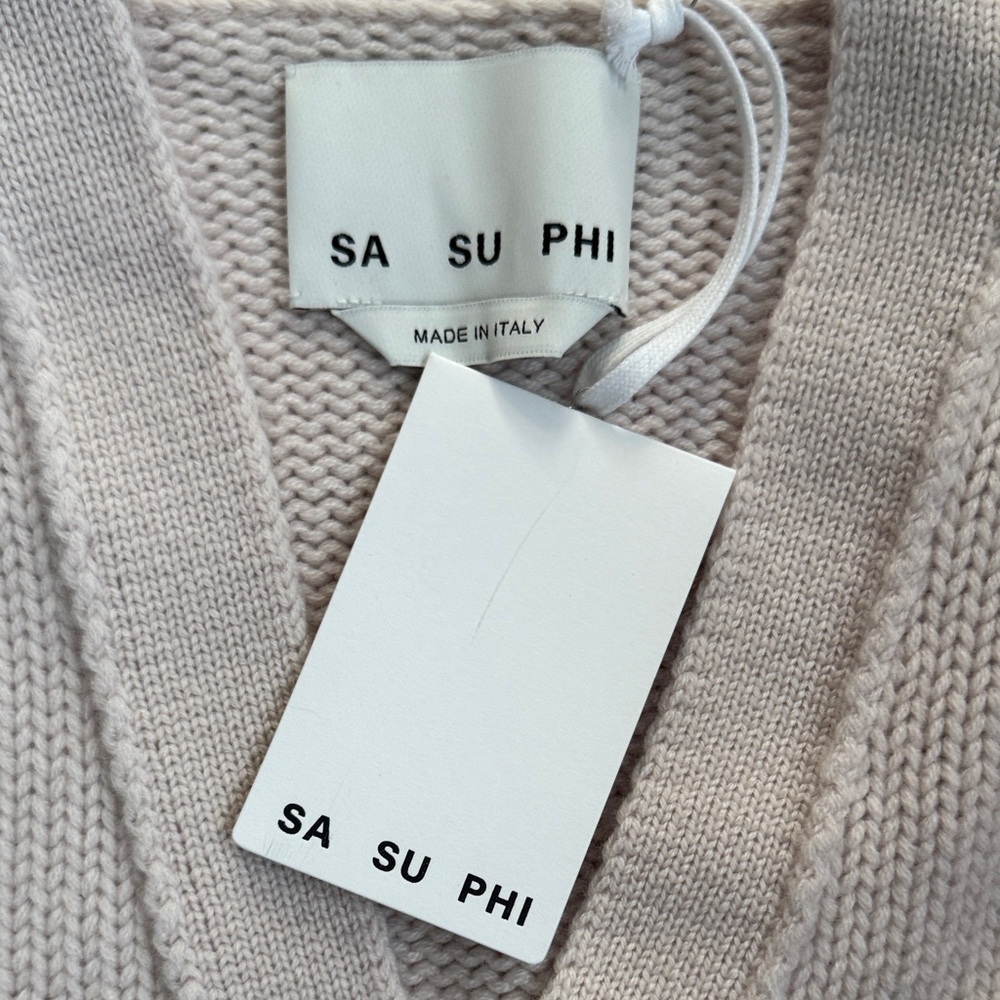 As Su Phi Women's Cream Oversize Cashmere Cardigan Sweater - Medium - Picture 2 of 5
